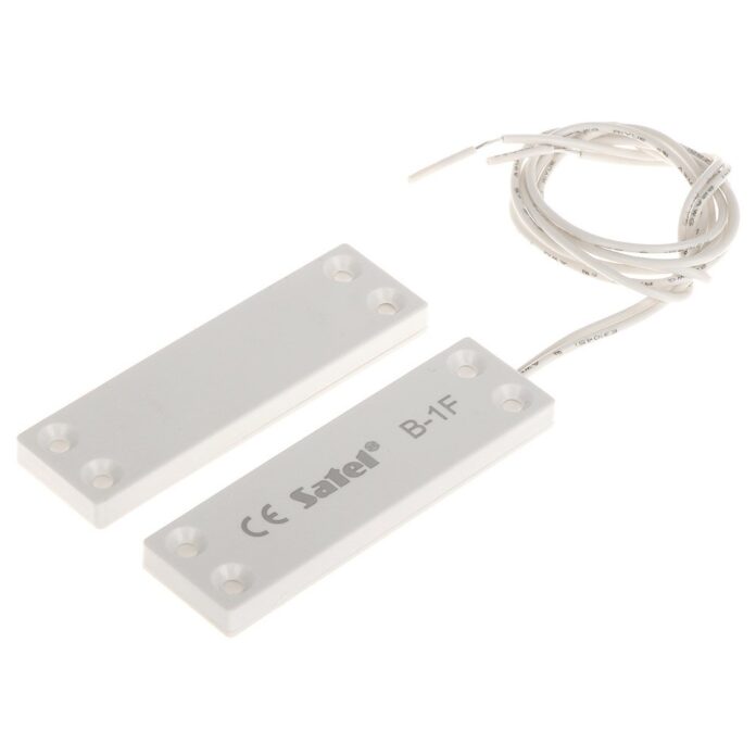 Contact magnetic lateral Satel B-1F, aparent, plat, alb