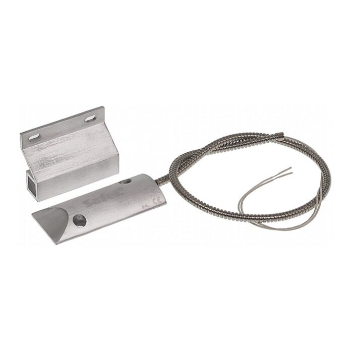 Contact magnetic pentru porti Satel B-4L, aparent, cablu armat, NO, metal Contact magnetic pentru porti Satel B-4L, aparent, cablu armat, NO, metal