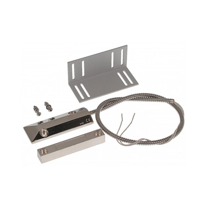 Contact magnetic pentru porti Satel B-4M, aparent, cablu armat, NO, metal Contact magnetic pentru porti Satel B-4M, aparent, cablu armat, NO, metal