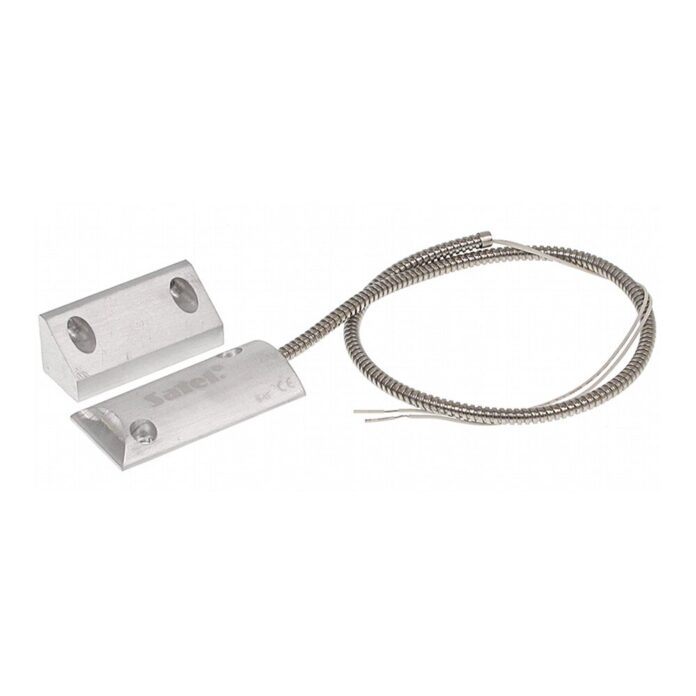 Contact magnetic pentru porti Satel B-4S, aparent, cablu armat, NO, metal Contact magnetic pentru porti Satel B-4S, aparent, cablu armat, NO, metal
