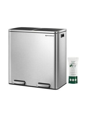 Cos de reciclare, Songmics, 2 compartimente, LTB60NL, 2 x 30 L Cos de reciclare, Songmics, 2 compartimente, LTB60NL, 2 x 30 L