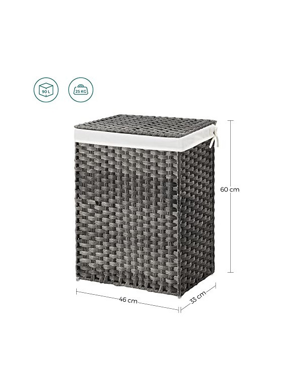 Cos de rufe, Songmics, 90L, LCB51WG, 46 x 33 x 60 cm Cos de rufe, Songmics, 90L, LCB51WG, 46 x 33 x 60 cm