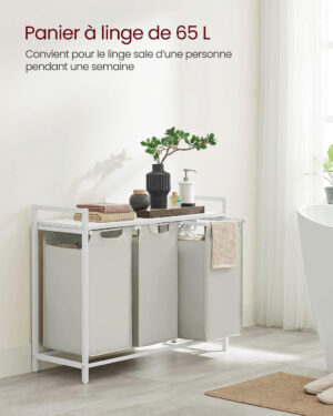 Cos de rufe, Vasagle, Alb, 92.5×33×72 cm Cos de rufe, Vasagle, Alb, 92.5×33×72 cm