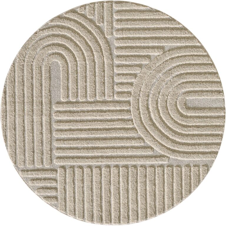 Covor Art V1 Bej, Rotund, D120 cm
