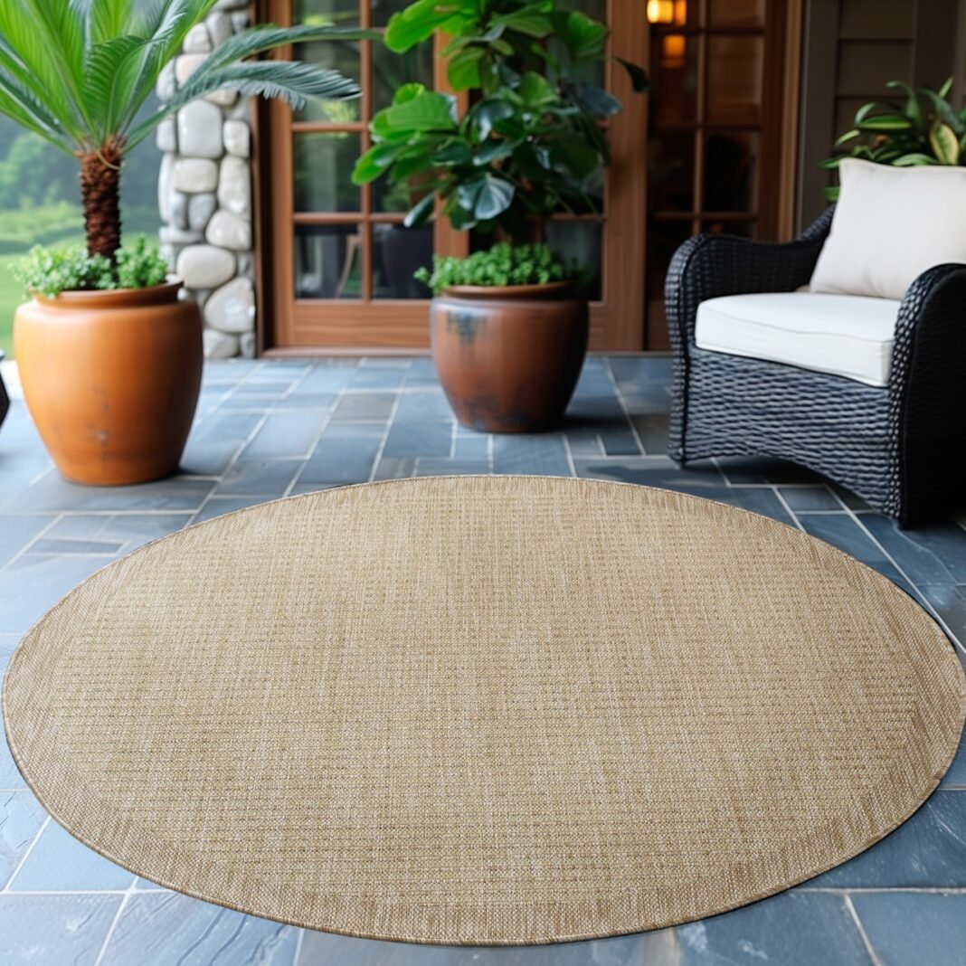 Covor Ayyildiz Giza Bej, Rotund, D120 cm Covor Ayyildiz Giza Bej, Rotund, D120 cm
