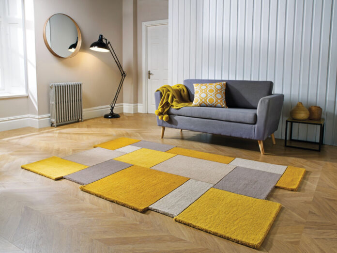 Covor Collage Galben Ochre/Natural 120X180 cm, Flair Rugs Covor Collage Galben Ochre/Natural 120X180 cm, Flair Rugs