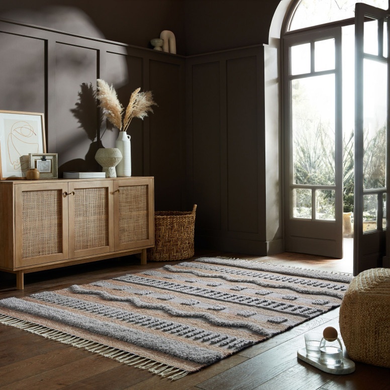 Covor Medina Jute Natural/Gri 160X230 cm, Flair Rugs Covor Medina Jute Natural/Gri 160X230 cm, Flair Rugs