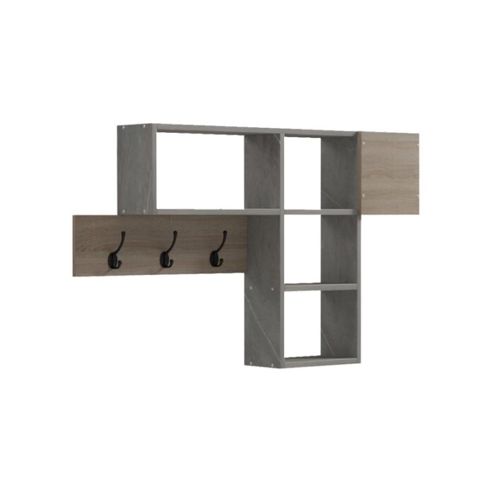 Cuier de perete Wenia, sonoma/bej marmorat, 99.5x15x61 cm Cuier de perete Wenia, sonoma/bej marmorat, 99.5x15x61 cm