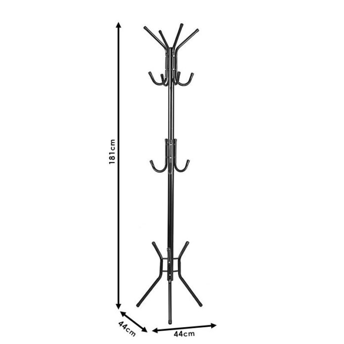 Cuier haine tip pom Piero metal negru D44x181cm Cuier haine tip pom Piero metal negru D44x181cm
