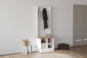 Cuier hol Model Mare, Stejar/Alb, 64x43x175 cm Cuier hol Model Mare, Stejar/Alb, 64x43x175 cm