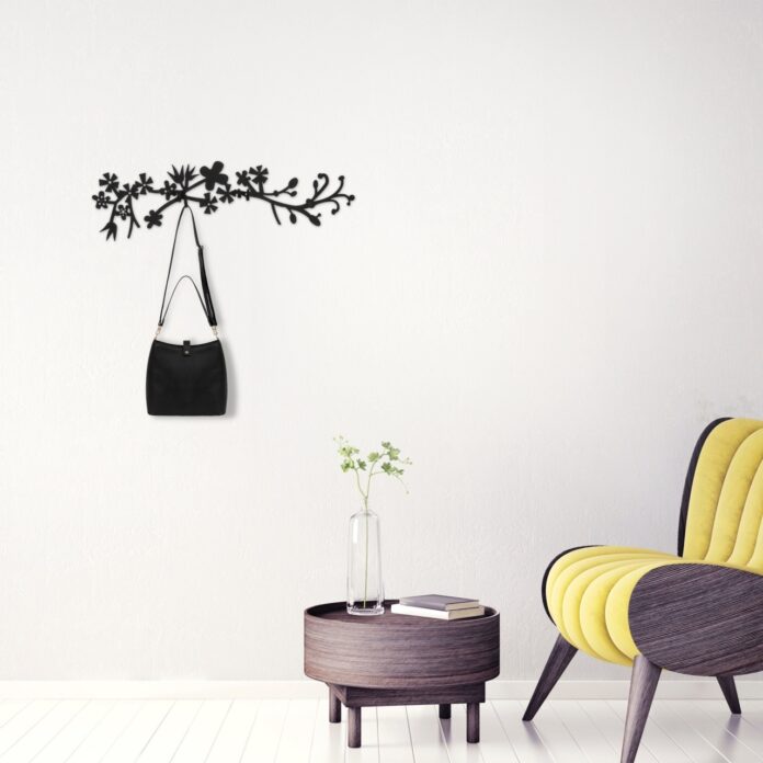 Cuier metalic Model Bahar, Negru, 70x3x23 cm Cuier metalic Model Bahar, Negru, 70x3x23 cm