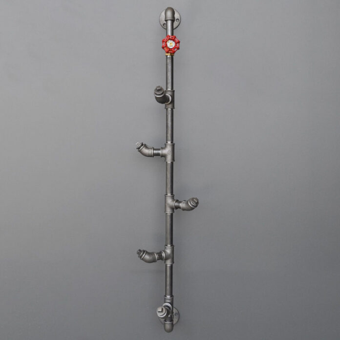 Cuier Model Boruraf, Gri Metalizat/Auriu, 15x15x100 cm Cuier Model Boruraf, Gri Metalizat/Auriu, 15x15x100 cm