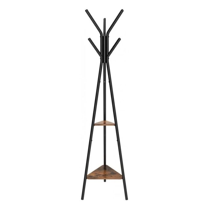 Cuier tip pom Model Barr, Maro Rustic/Negru, 50x50x179 cm Cuier tip pom Model Barr, Maro Rustic/Negru, 50x50x179 cm