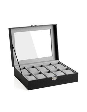 Cutie pentru ceasuri Model Preston, Negru, 21x25x8.5 cm Cutie pentru ceasuri Model Preston, Negru, 21x25x8.5 cm