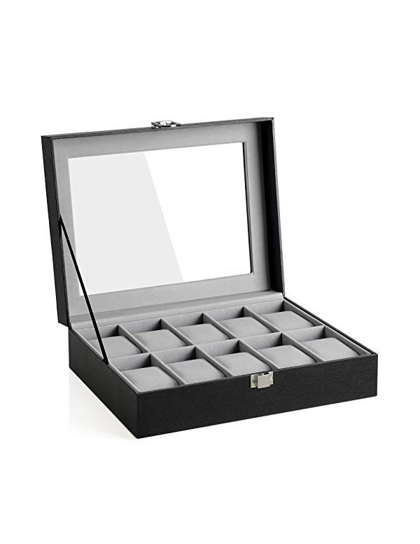 Cutie pentru ceasuri Model Preston, Negru, 21x25x8.5 cm Cutie pentru ceasuri Model Preston, Negru, 21x25x8.5 cm