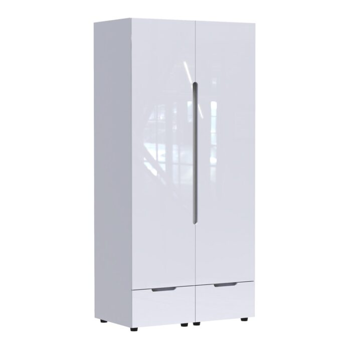Dulap haine Afina, alb lucios, 100x57x213 cm Dulap haine Afina, alb lucios, 100x57x213 cm