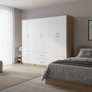 Dulap haine Lego, stejar sonoma/alb, 240x42x180 cm Dulap haine Lego, stejar sonoma/alb, 240x42x180 cm