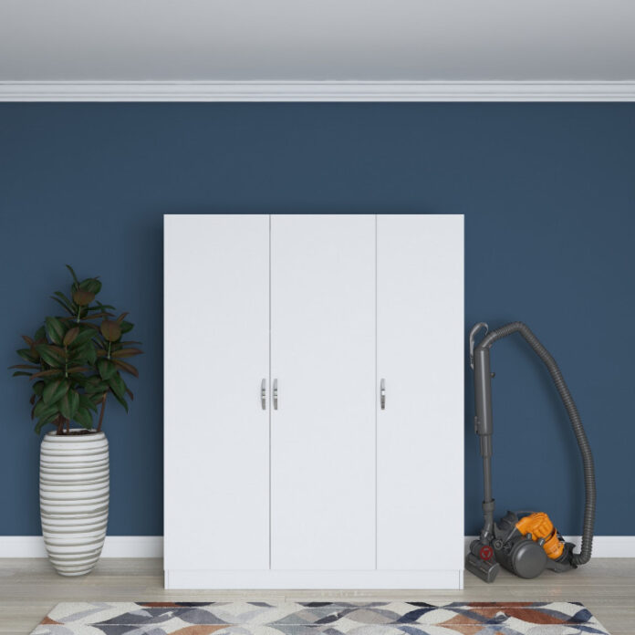 Dulap haine Model BA105, Alb, 145x55x181.8 cm Dulap haine Model BA105, Alb, 145x55x181.8 cm