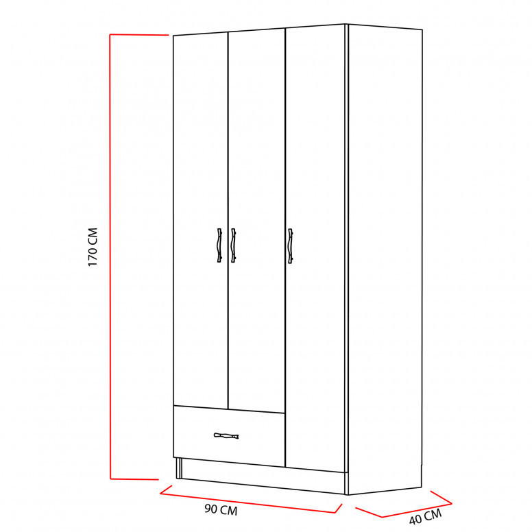 Dulap haine Model Gabi, Alb, 90x40x170 cm Dulap haine Model Gabi, Alb, 90x40x170 cm
