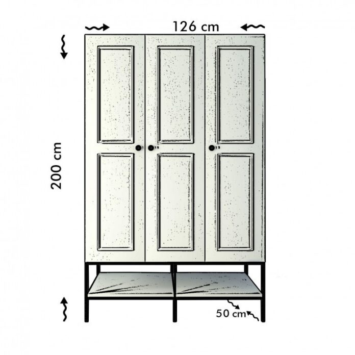 Dulap haine Model Martin, Alb, 126x50x200 cm Dulap haine Model Martin, Alb, 126x50x200 cm