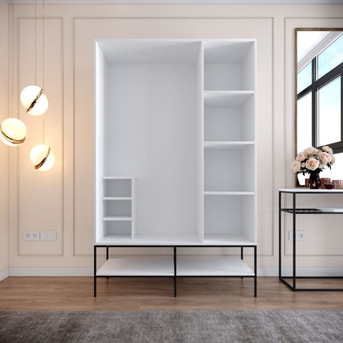 Dulap haine Model Martin, Alb, 126x50x200 cm Dulap haine Model Martin, Alb, 126x50x200 cm