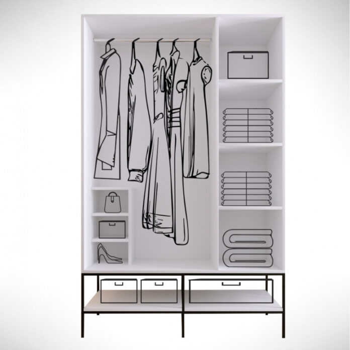 Dulap haine Model Martin, Alb, 126x50x200 cm Dulap haine Model Martin, Alb, 126x50x200 cm