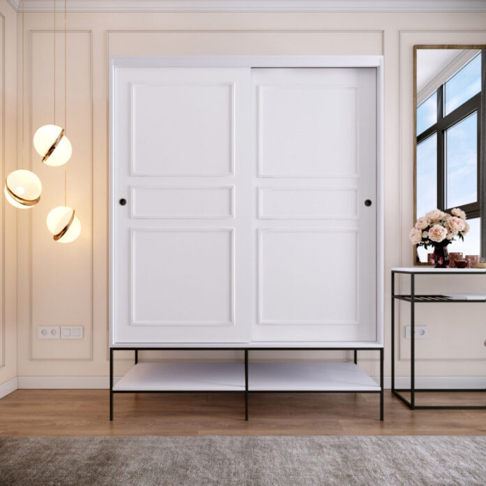 Dulap haine Model Martin, Alb, 150x57x200 cm Dulap haine Model Martin, Alb, 150x57x200 cm