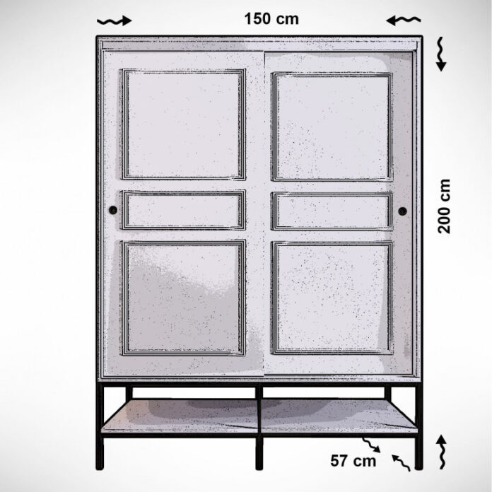 Dulap haine Model Martin, Alb, 150x57x200 cm Dulap haine Model Martin, Alb, 150x57x200 cm