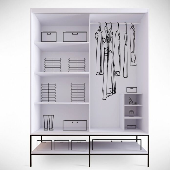 Dulap haine Model Martin, Alb, 150x57x200 cm Dulap haine Model Martin, Alb, 150x57x200 cm