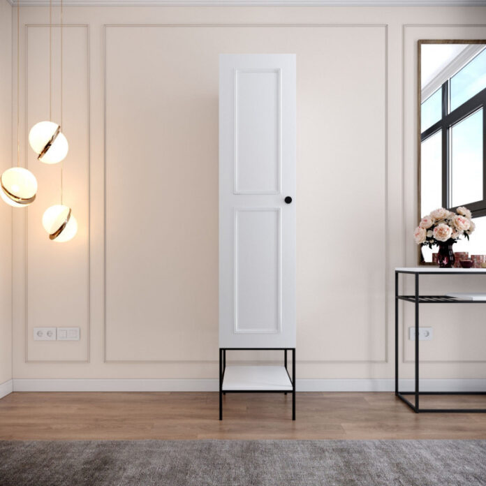 Dulap haine Model Martin, Alb, 42x50x200 cm Dulap haine Model Martin, Alb, 42x50x200 cm