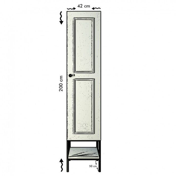 Dulap haine Model Martin, Alb, 42x50x200 cm Dulap haine Model Martin, Alb, 42x50x200 cm