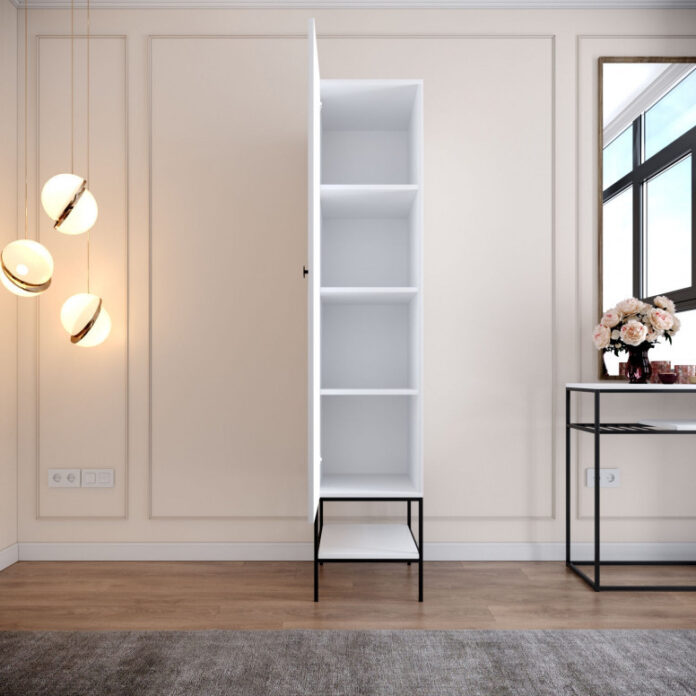 Dulap haine Model Martin, Alb, 42x50x200 cm Dulap haine Model Martin, Alb, 42x50x200 cm