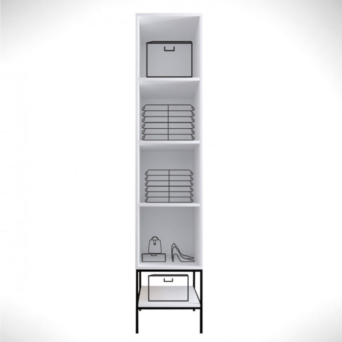 Dulap haine Model Martin, Alb, 42x50x200 cm Dulap haine Model Martin, Alb, 42x50x200 cm