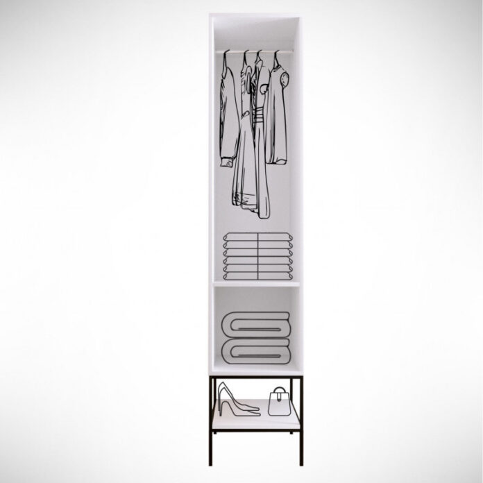 Dulap haine Model Martin, Alb, 42x50x200 cm Dulap haine Model Martin, Alb, 42x50x200 cm