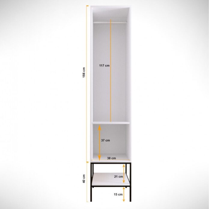 Dulap haine Model Martin, Alb, 42x50x200 cm Dulap haine Model Martin, Alb, 42x50x200 cm