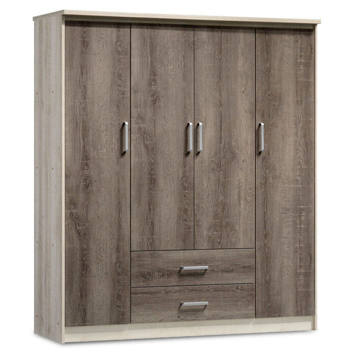 Dulap haine Model Olympus, Stejar/Bej, 159x57x183 cm Dulap haine Model Olympus, Stejar/Bej, 159x57x183 cm