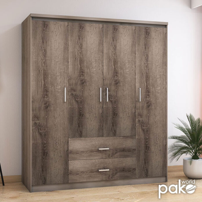 Dulap haine Model Olympus, Stejar/Bej, 159x57x183 cm Dulap haine Model Olympus, Stejar/Bej, 159x57x183 cm