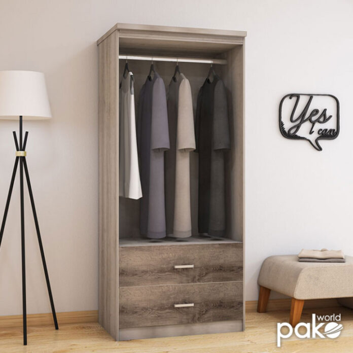 Dulap haine Model Olympus, Stejar/Bej, 81x57x183 cm Dulap haine Model Olympus, Stejar/Bej, 81x57x183 cm