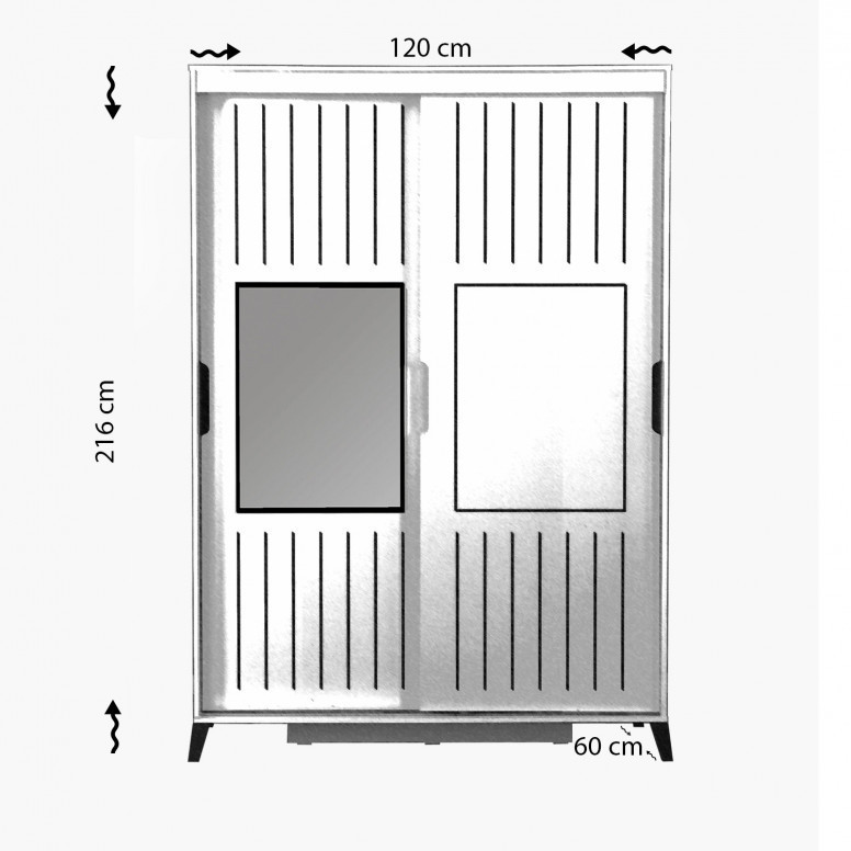 Dulap haine Model Pacific, Alb, 120x60x216 cm Dulap haine Model Pacific, Alb, 120x60x216 cm