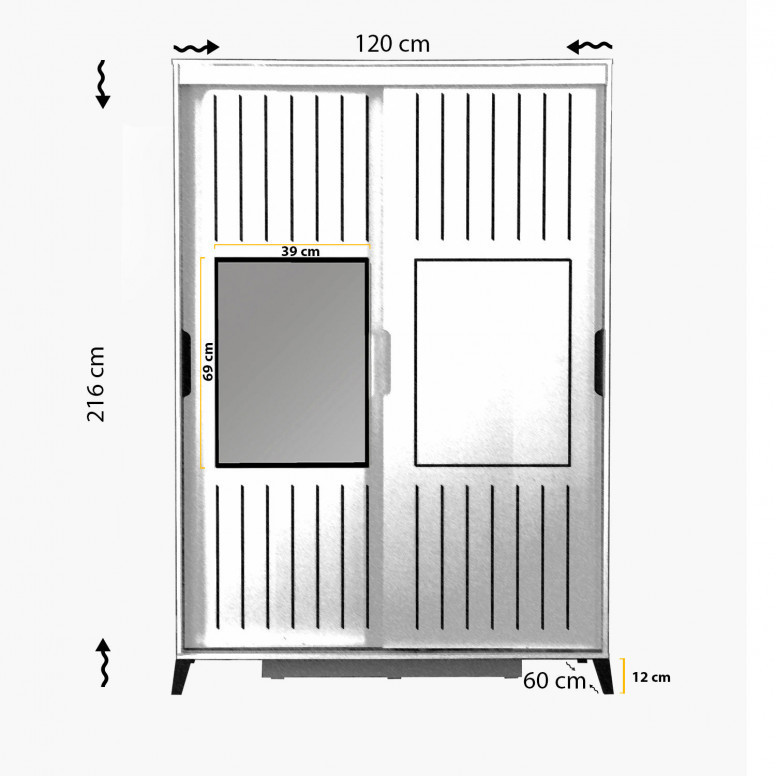 Dulap haine Model Pacific, Alb, 120x60x216 cm Dulap haine Model Pacific, Alb, 120x60x216 cm