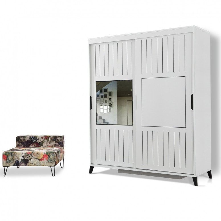 Dulap haine Model Pacific, Alb, 160x60x216 cm Dulap haine Model Pacific, Alb, 160x60x216 cm