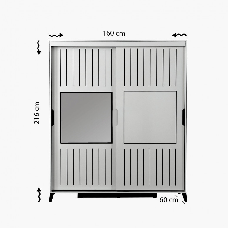 Dulap haine Model Pacific, Alb, 160x60x216 cm Dulap haine Model Pacific, Alb, 160x60x216 cm