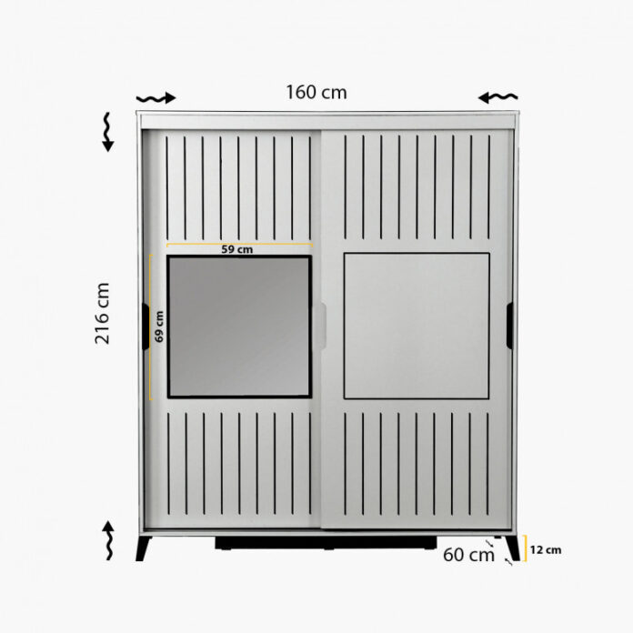 Dulap haine Model Pacific, Alb, 160x60x216 cm Dulap haine Model Pacific, Alb, 160x60x216 cm