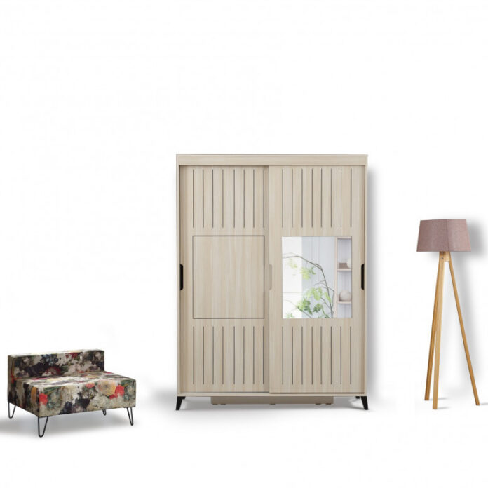 Dulap haine Model Pacific, Bej, 140x60x216 cm Dulap haine Model Pacific, Bej, 140x60x216 cm