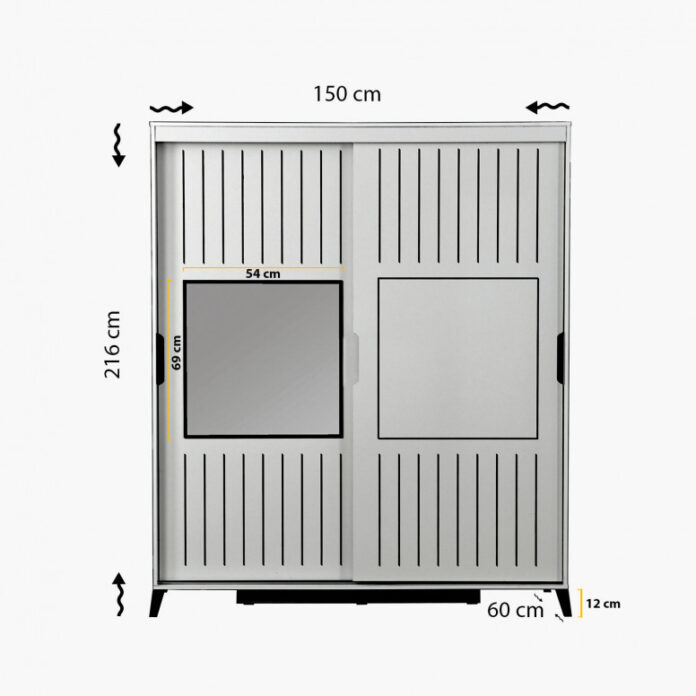Dulap haine Model Pacific, Bej, 150x60x216 cm Dulap haine Model Pacific, Bej, 150x60x216 cm
