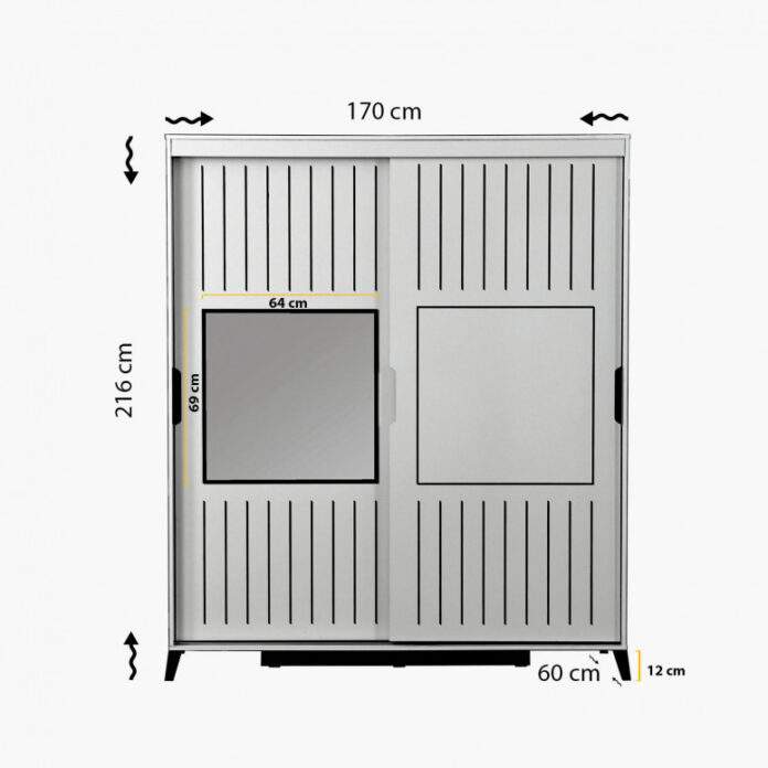 Dulap haine Model Pacific, Bej, 170x60x216 cm Dulap haine Model Pacific, Bej, 170x60x216 cm