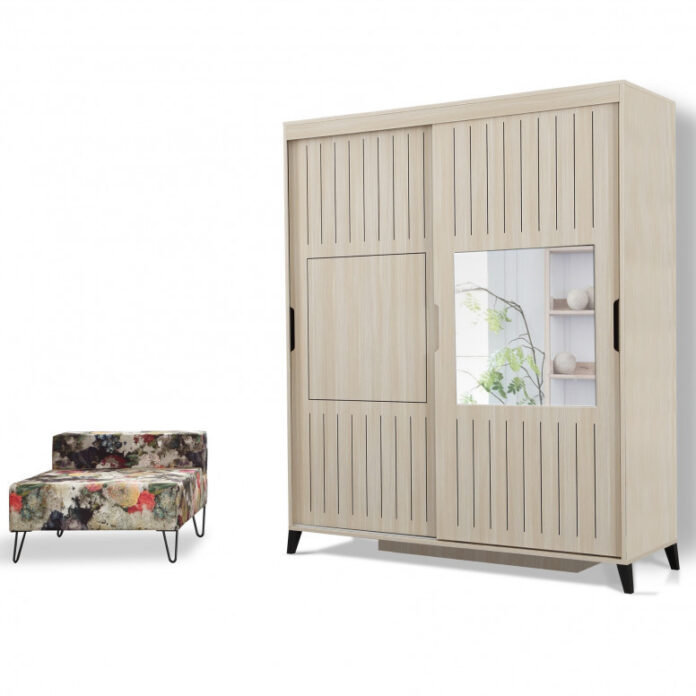 Dulap haine Model Pacific, Bej, 190x60x216 cm Dulap haine Model Pacific, Bej, 190x60x216 cm