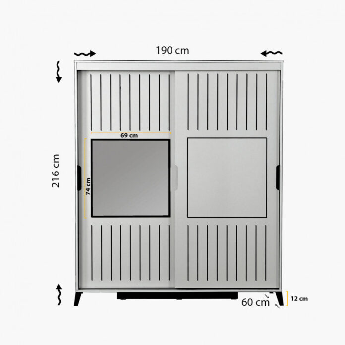 Dulap haine Model Pacific, Bej, 190x60x216 cm Dulap haine Model Pacific, Bej, 190x60x216 cm