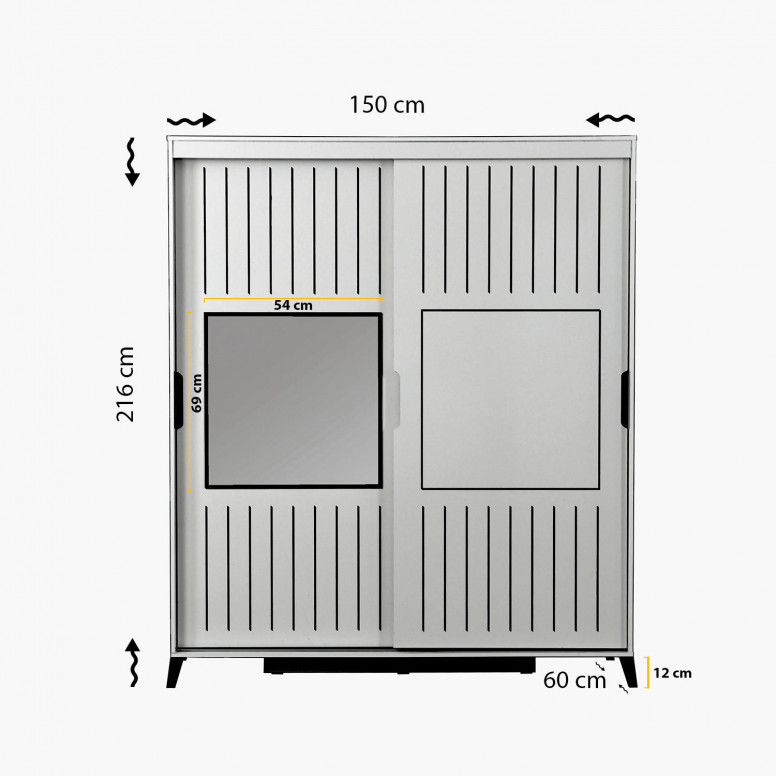 Dulap haine Model Pacific, Nuc, 150x60x216 cm Dulap haine Model Pacific, Nuc, 150x60x216 cm