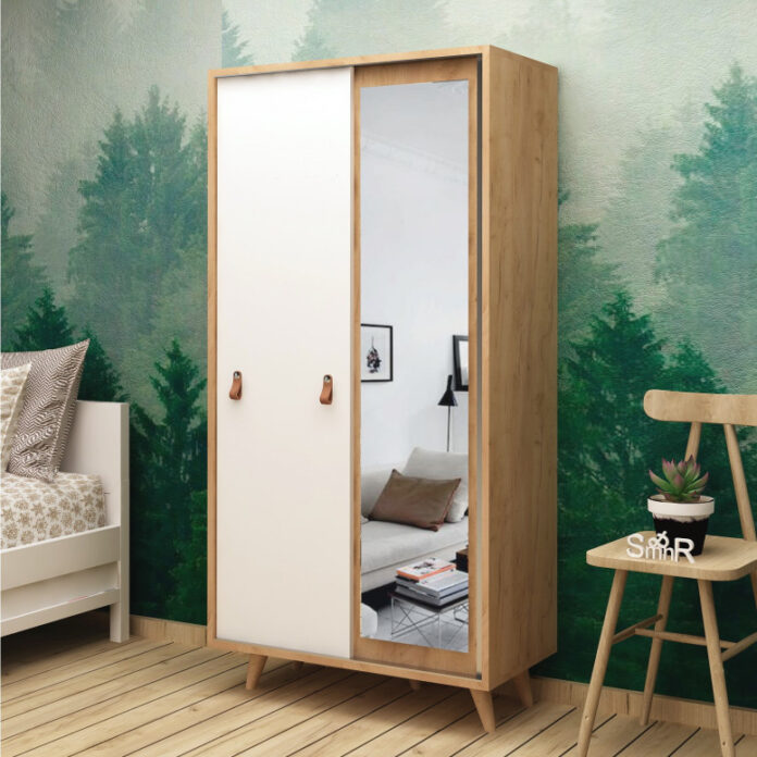 Dulap haine Model Yahha, Stejar/Alb, 100x60x190 cm Dulap haine Model Yahha, Stejar/Alb, 100x60x190 cm